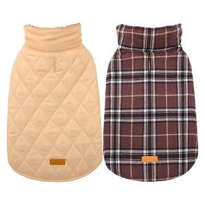 Kuoser Reversible Dog Coat Plaid Size Large